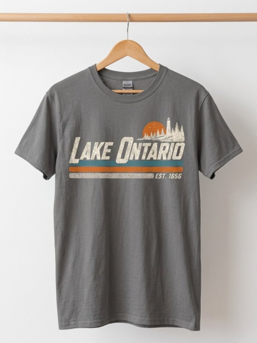 Lake Ontario Est 1615 Vintage Sunset Great Lakes Unisex T-Shirt Reprint